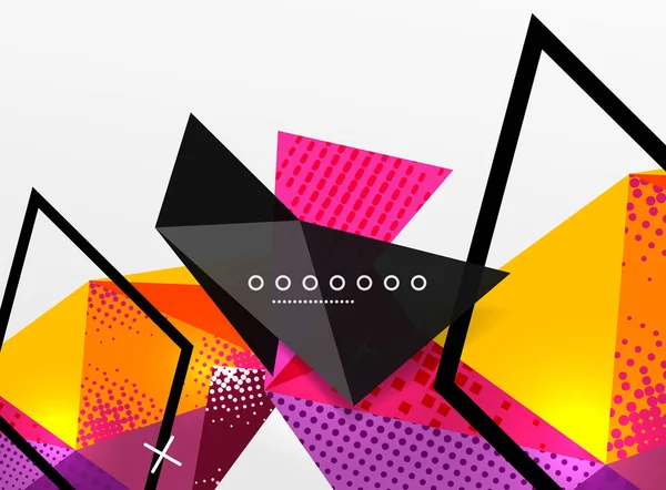 Vektorfarbe geometrische abstrakte Komposition, dreieckige und polygonale Gestaltungselemente, digitaler Hintergrund — Stockvektor