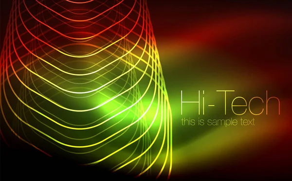 Umrisssechsecke, leuchtende geometrische Formen, digitaler, techno-abstrakter Hintergrund — Stockvektor