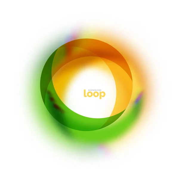 Loop cerchio icona aziendale, creato con vetro forme di colore trasparente — Vettoriale Stock