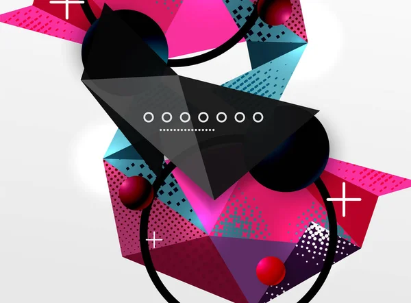 Vektorfarbe geometrische abstrakte Komposition, dreieckige und polygonale Gestaltungselemente, digitaler Hintergrund — Stockvektor