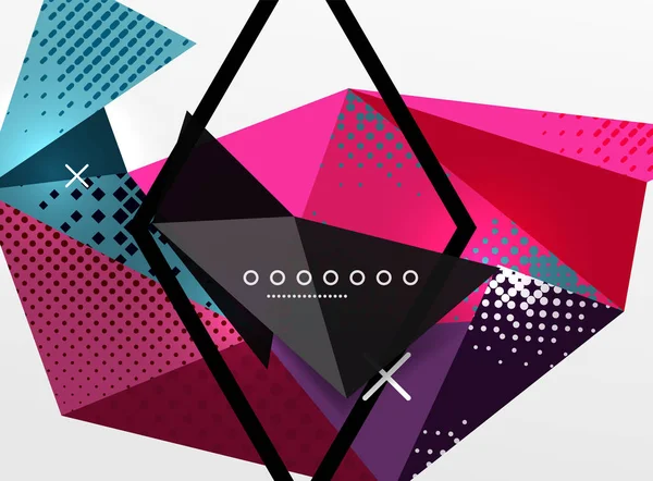 Composizione astratta geometrica del colore vettoriale, elementi di design triangolari e poligonali, sfondo digitale — Vettoriale Stock