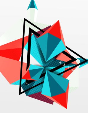 3D poligonal öğeleri arka plan