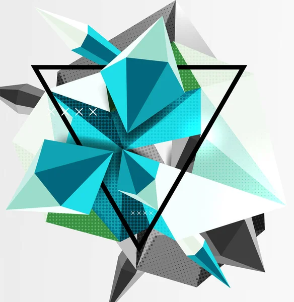 3d 多边形元素抽象背景 — 图库矢量图片