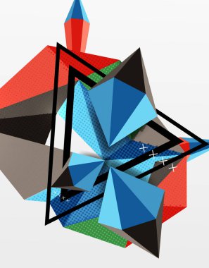 3D poligonal öğeleri arka plan