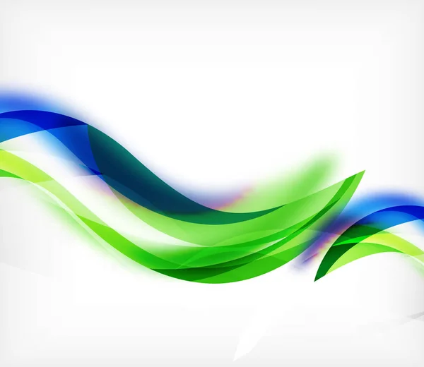 Vector färgglada vågig rand på vit bakgrund med suddiga effekter. Vektor digital techno abstrakt bakgrund — Stock vektor