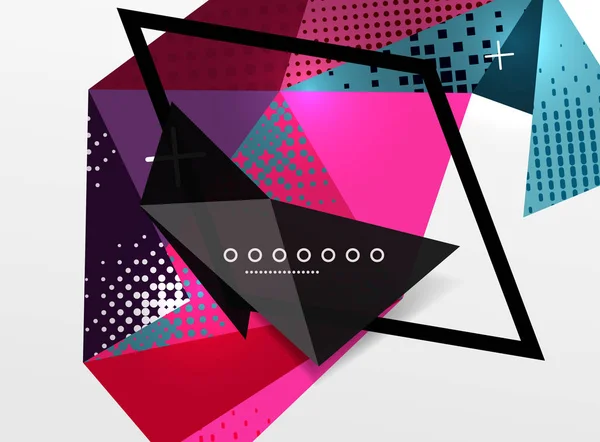 Composición abstracta geométrica de color vectorial, elementos de diseño triangulares y poligonales, fondo digital — Vector de stock