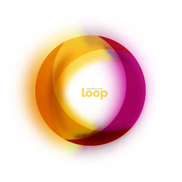 Loop cirkel business ikonen, skapade med glas transparent färg former — Stock vektor