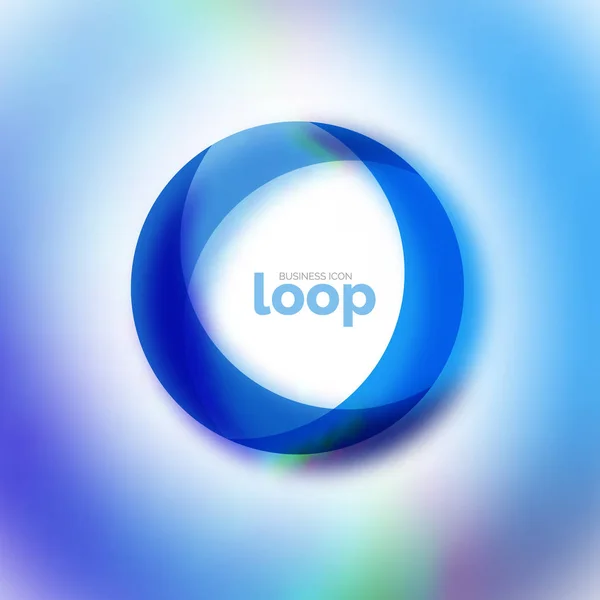 Loop Circle Business-Ikone, mit transparenten Formen aus Glas — Stockvektor