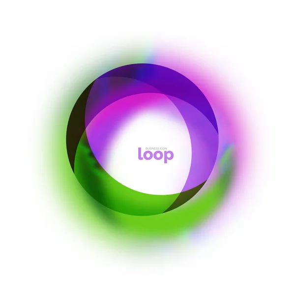 Loop Circle Business-Ikone, mit transparenten Formen aus Glas — Stockvektor