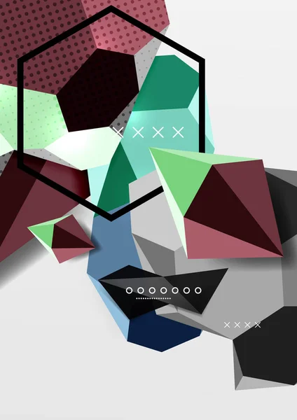 Couleur 3d affiche de composition géométrique — Image vectorielle