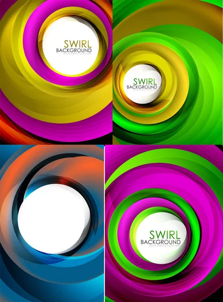 Mega collection of swirls and circles geometric abstract backgrounds, posters — Stock Vector