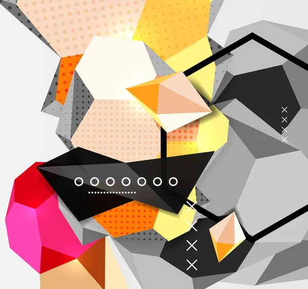 色の 3 d の幾何学的構成のポスター — ストックベクタ