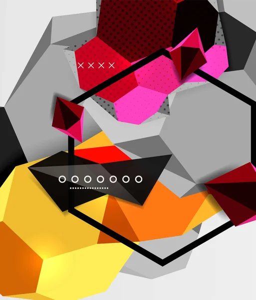 彩色3d 几何构图海报 — 图库矢量图片