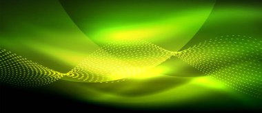 Koyu, parlak hareket, sihirli alan ışık parlayan soyut dalga. Techno arka plan