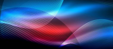 Koyu, parlak hareket, sihirli alan ışık parlayan soyut dalga. Techno arka plan