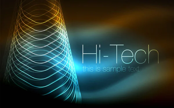 Esquema hexágonos, formas geométricas brillantes, tecno abstracto digital fondo — Vector de stock