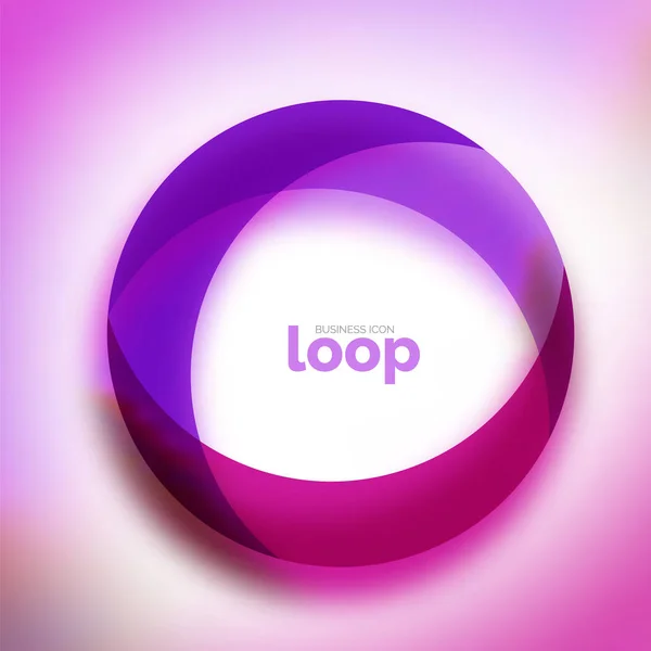 Loop cerchio icona aziendale, creato con vetro forme di colore trasparente — Vettoriale Stock