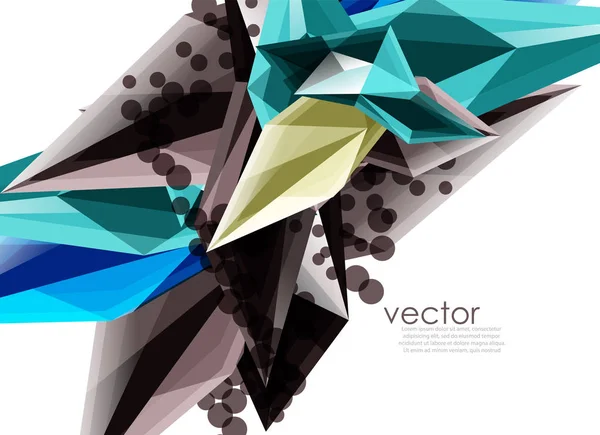 Cristales de vidrio de color sobre fondo blanco, composición abstracta geométrica con piedras preciosas de vidrio y copyspace, plantilla de fondo — Vector de stock