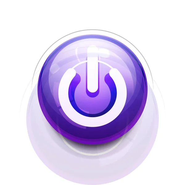 Ícone de botão de energia, símbolo de início, interface de usuário de web design ou elemento de design de aplicativo — Vetor de Stock