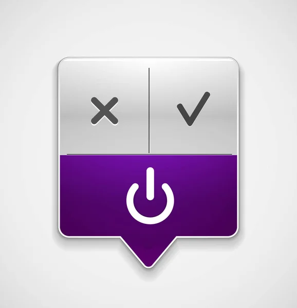 Begin / uit-knop, pictogram ontwerp ui, op symbool — Stockvector