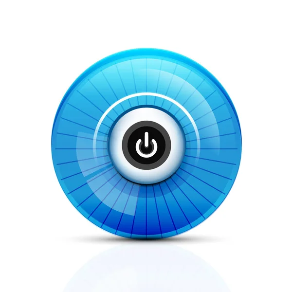 Ícone de botão de energia, símbolo de início, interface de usuário de web design ou elemento de design de aplicativo —  Vetores de Stock