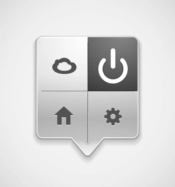 Iniciar botão de energia, design de ícone ui, no símbolo off —  Vetores de Stock