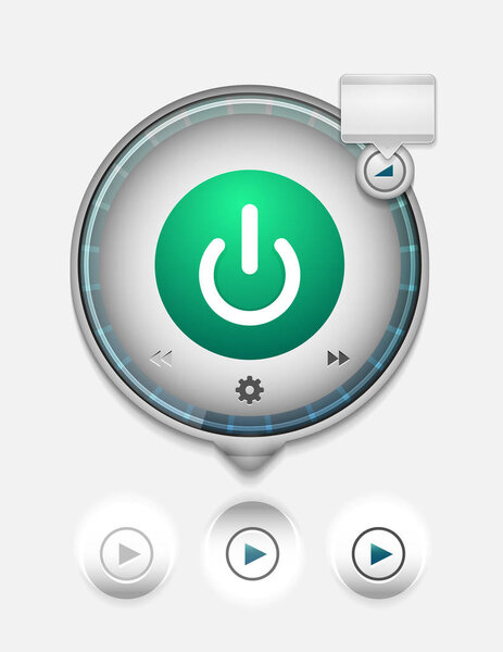 Start power button, ui icon design, on off symbol