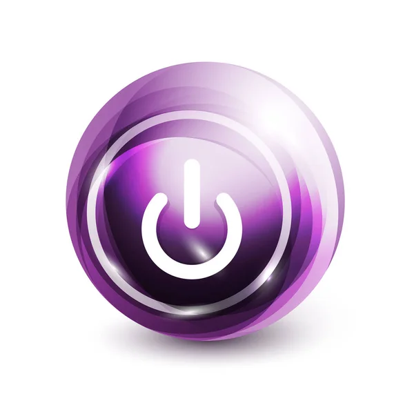 Icône bouton d'alimentation, symbole de démarrage — Image vectorielle