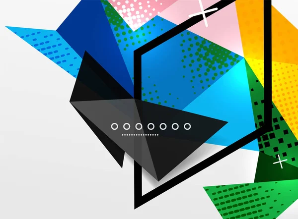 Vektor barevné geometrické abstraktní kompozice, trojúhelníkové a polygonální designovými detaily, digitální pozadí — Stockový vektor