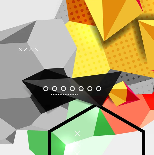 Cartaz de composição geométrica 3d cor —  Vetores de Stock
