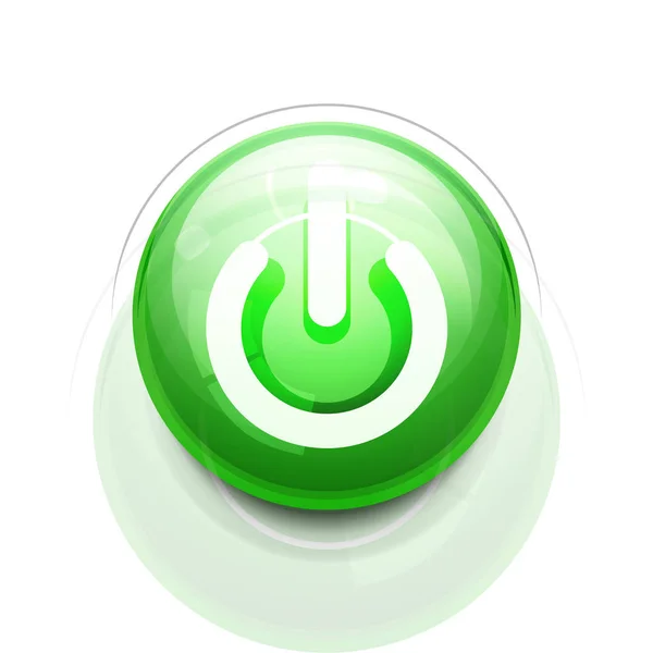 Icona pulsante di accensione, simbolo di avvio, interfaccia utente di progettazione web o elemento di design dell'applicazione — Vettoriale Stock