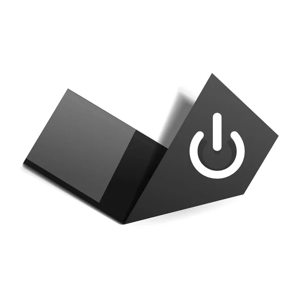 Begin / uit-knop, pictogram ontwerp ui, op symbool — Stockvector