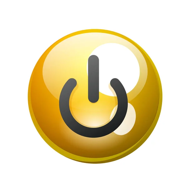 Icono de botón de encendido, símbolo de inicio — Vector de stock