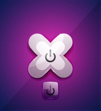 Cam Saydamlık efektini güç başlamak düğme, üzerinde simge, kullanıcı arabirimi ya da app simgesi tasarım vektör