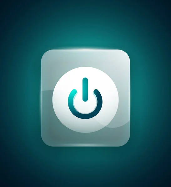 Startovací tlačítko, Glass efekt průhlednosti power na ikonu, vektor symbol designu uživatelského rozhraní nebo aplikace — Stockový vektor