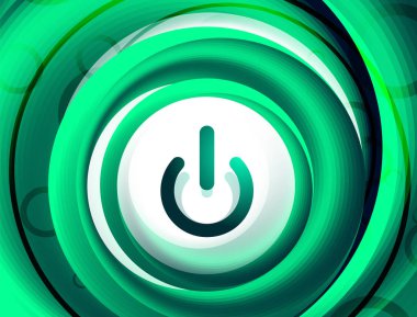 Cam Saydamlık efektini güç başlamak düğme, üzerinde simge, kullanıcı arabirimi ya da app simgesi tasarım vektör