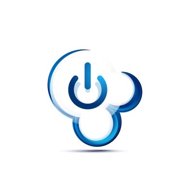 Cam Saydamlık efektini güç başlamak düğme, üzerinde simge, kullanıcı arabirimi ya da app simgesi tasarım vektör