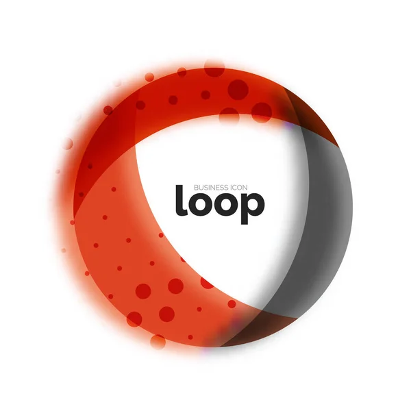 Loop cerchio icona aziendale, creato con vetro forme di colore trasparente — Vettoriale Stock