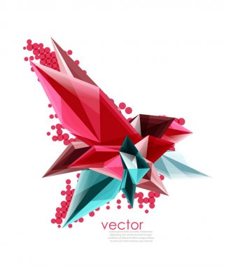 Beyaz arka plan, cam değerli taşlar ve boşaltmak, arka plan şablonu geometrik soyut kompozisyonu üzerinde renk cam kristalleri