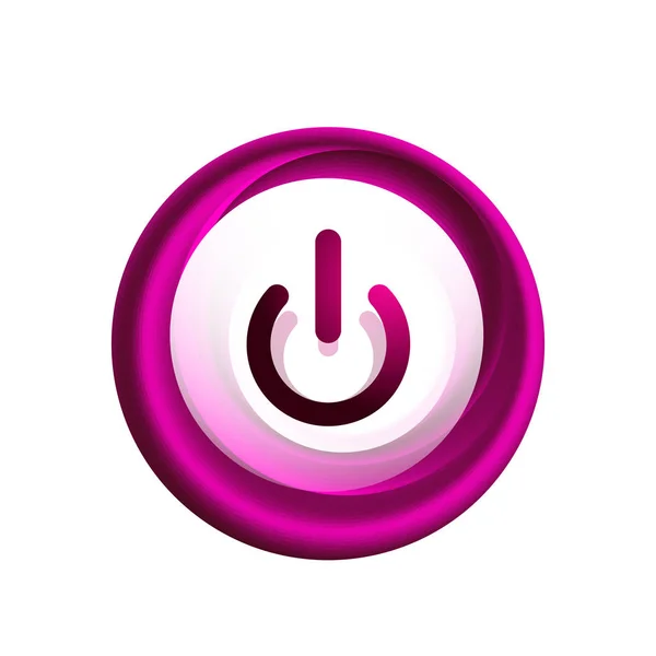 Γυάλινη διαφανής όψη δύναμης Έναρξη κουμπί, την απενεργοποίηση εικονίδιο, διάνυσμα Ui ή app σύμβολο σχεδιασμού — Διανυσματικό Αρχείο