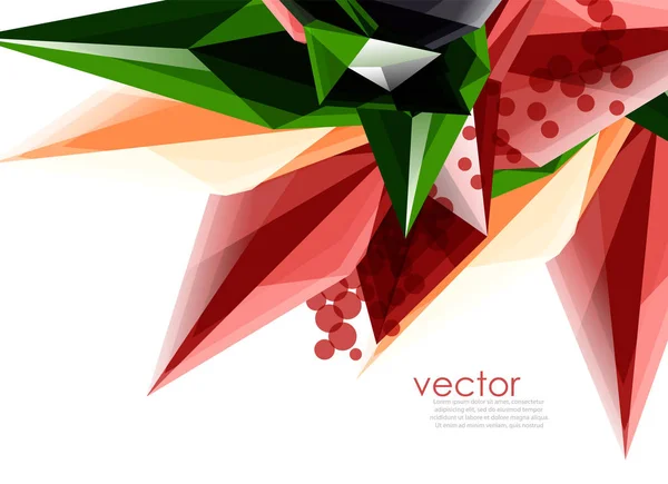 Cristales de vidrio de color sobre fondo blanco, composición abstracta geométrica con piedras preciosas de vidrio y copyspace, plantilla de fondo — Vector de stock