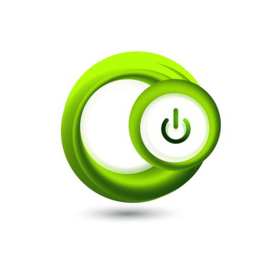 Cam Saydamlık efektini güç başlamak düğme, üzerinde simge, kullanıcı arabirimi ya da app simgesi tasarım vektör