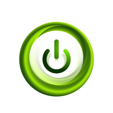 Cam Saydamlık efektini güç başlamak düğme, üzerinde simge, kullanıcı arabirimi ya da app simgesi tasarım vektör