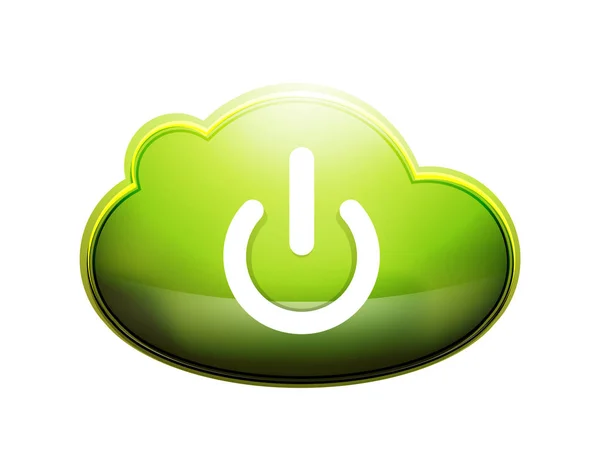 Inicio botón de nube de energía, diseño de icono de ui, símbolo de encendido y apagado — Vector de stock
