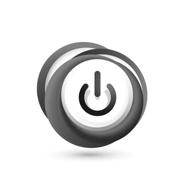 Startovací tlačítko, Glass efekt průhlednosti power na ikonu, vektor symbol designu uživatelského rozhraní nebo aplikace — Stockový vektor