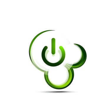 Cam Saydamlık efektini güç başlamak düğme, üzerinde simge, kullanıcı arabirimi ya da app simgesi tasarım vektör