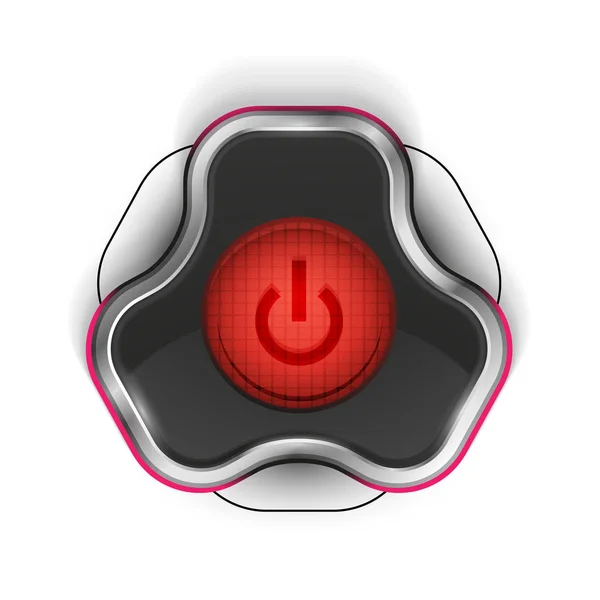 Techno futuristic start power button — Stock Vector