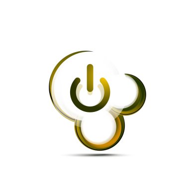 Cam Saydamlık efektini güç başlamak düğme, üzerinde simge, kullanıcı arabirimi ya da app simgesi tasarım vektör