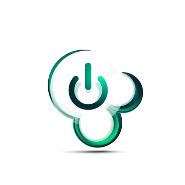 Cam Saydamlık efektini güç başlamak düğme, üzerinde simge, kullanıcı arabirimi ya da app simgesi tasarım vektör