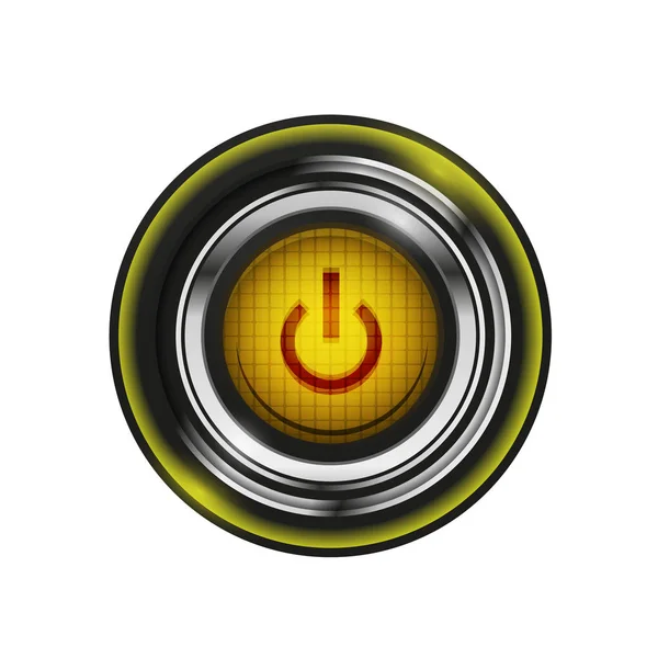 Techno futuristic start power button — Stock Vector